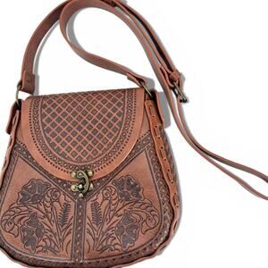 ALMA MIA Signature Handbag South American Tooled Patterns Western ArtToWear